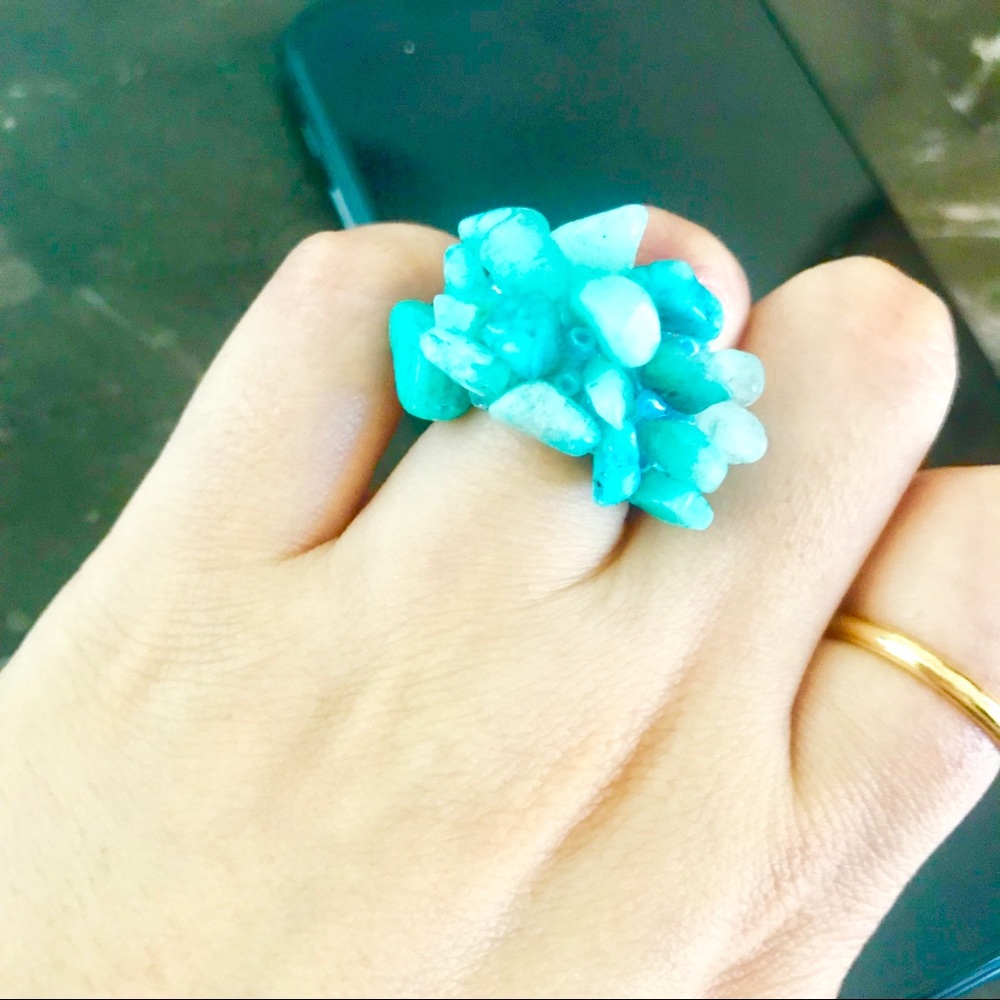 Amazonite Elastic Ring - Picture 2 of 4